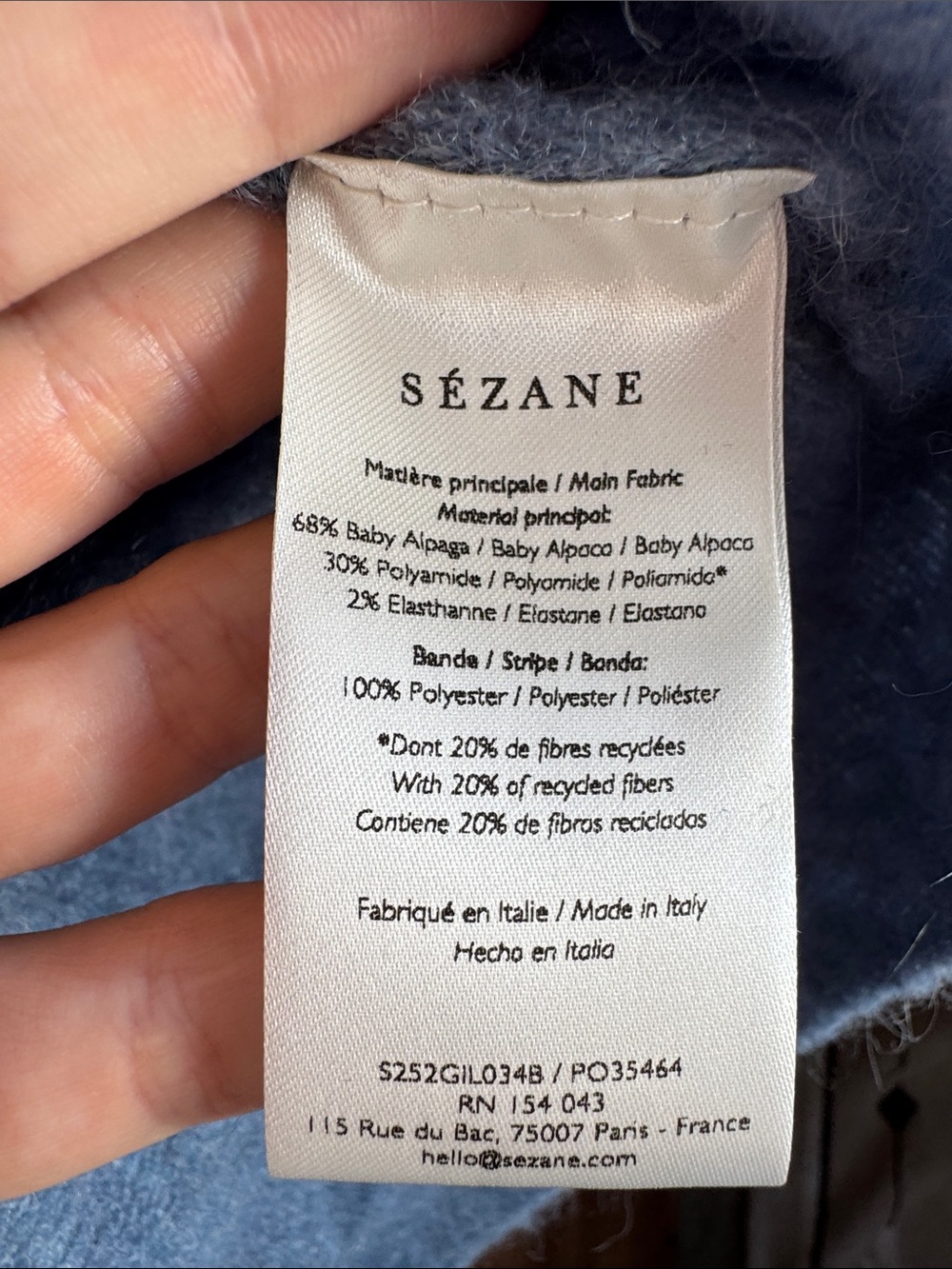 Sezane Light Blue Button-Up Knit Cardigan - Picture 6 of 8